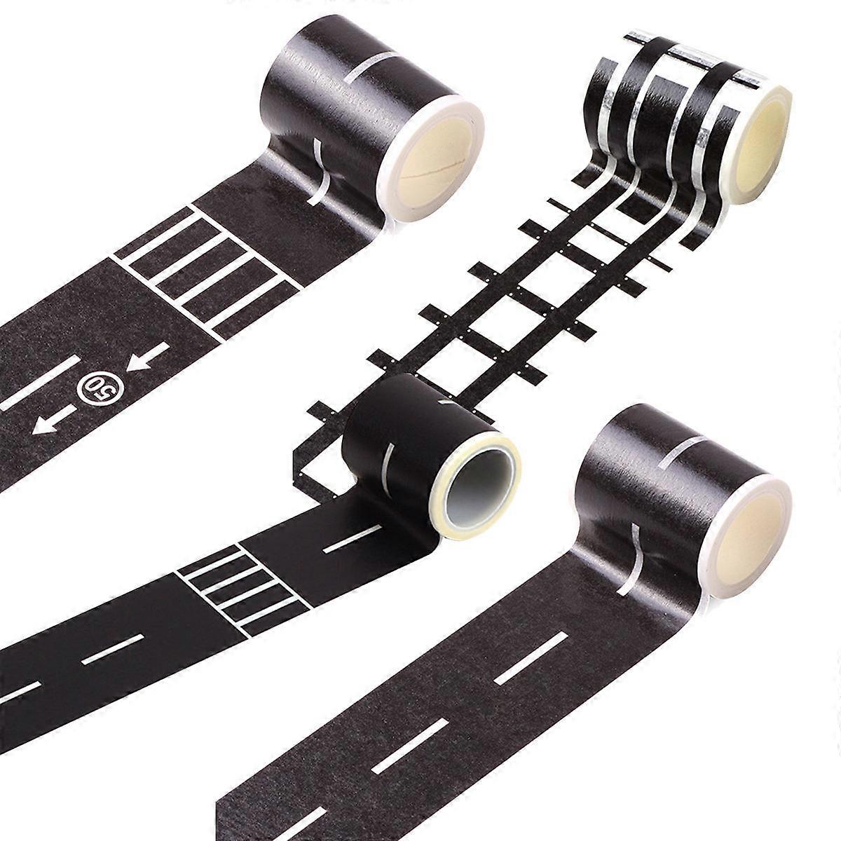 Toy Car Road Tape 4 Rolls Traffic Tape for Creative Play Scenes