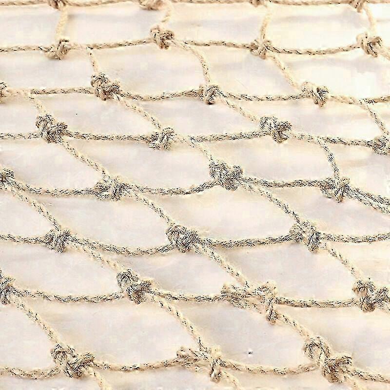 Nautical Theme, Climbing Net With Hanging Swing Net, 2m X 5m, Decorative Fishing Net For Indoor Or Outdoor Use, Natural Jute Material, Safer Than