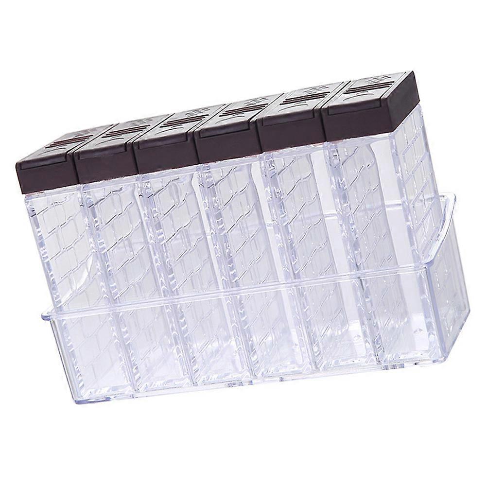 Kitchen Seasoning Organize Set Double-Outlet Lid 6-Case Boxes for Storage