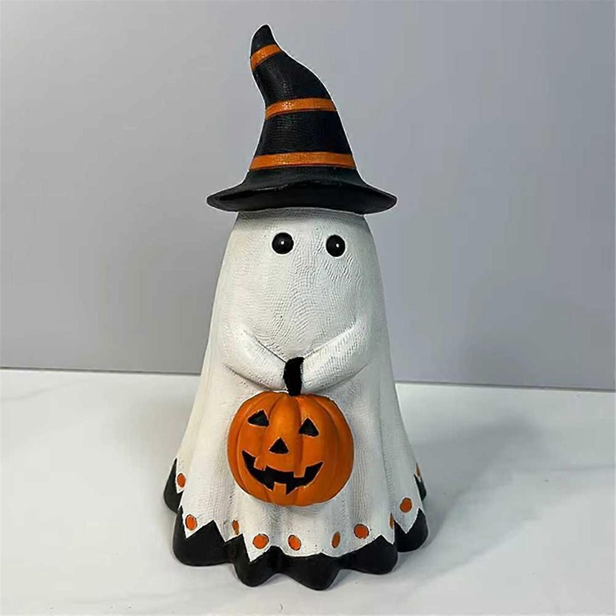 Cute Ghost Doll Resin Crafts Halloween Ghost Pumpkin Fun Decoration
