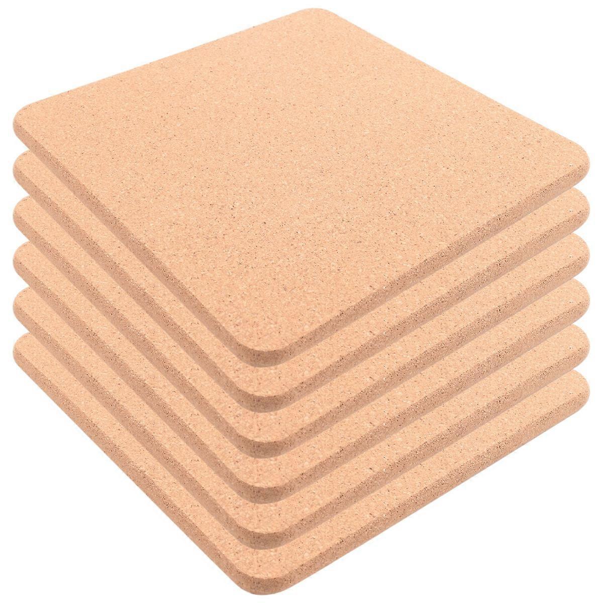 Cork Trivet, 6 Pcs High Density Thick Square Cork Trivets