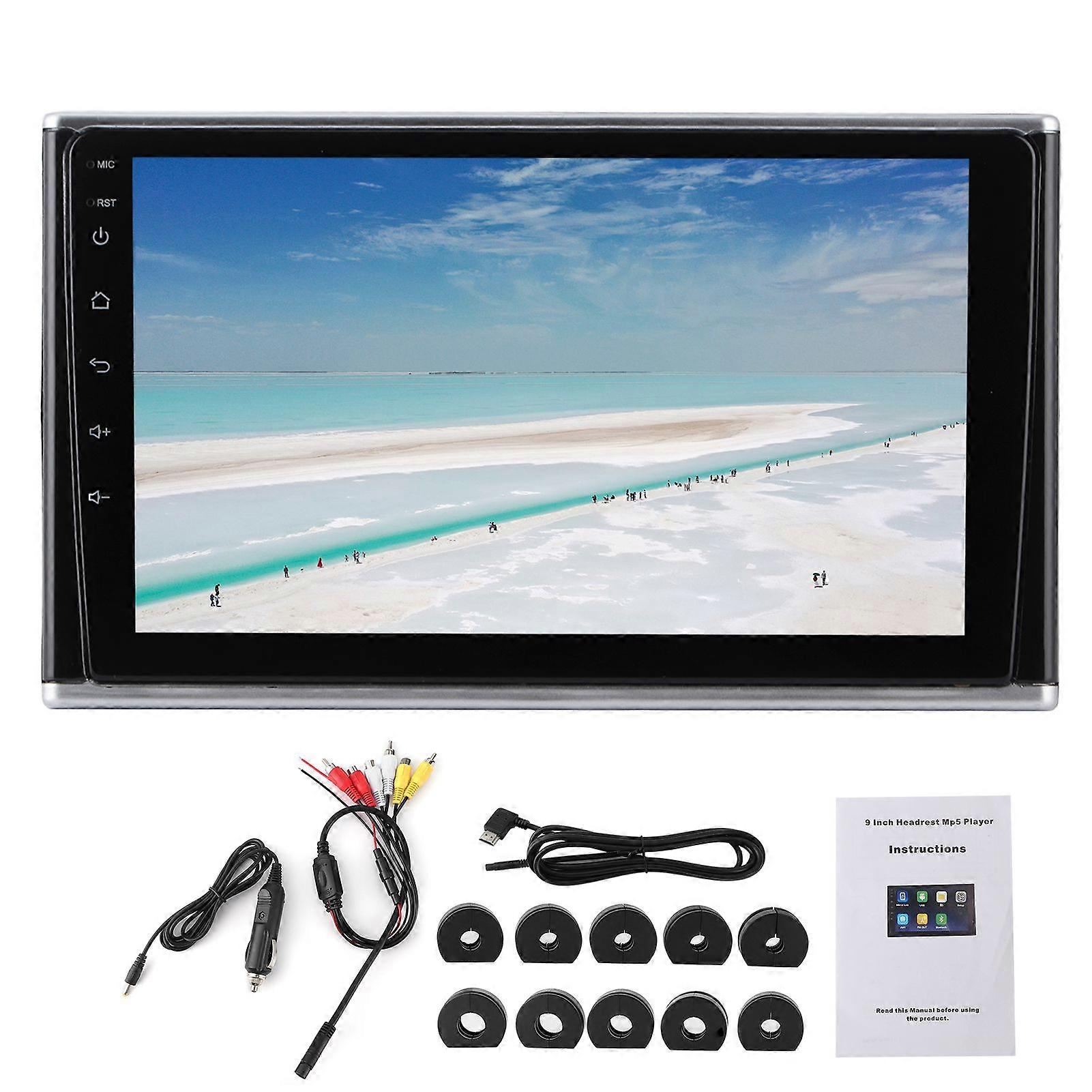 9in HD LED Display Car Headrest Monitor Bluetooth MP5 Player Multimedia Audio Video Radio Playing Universal