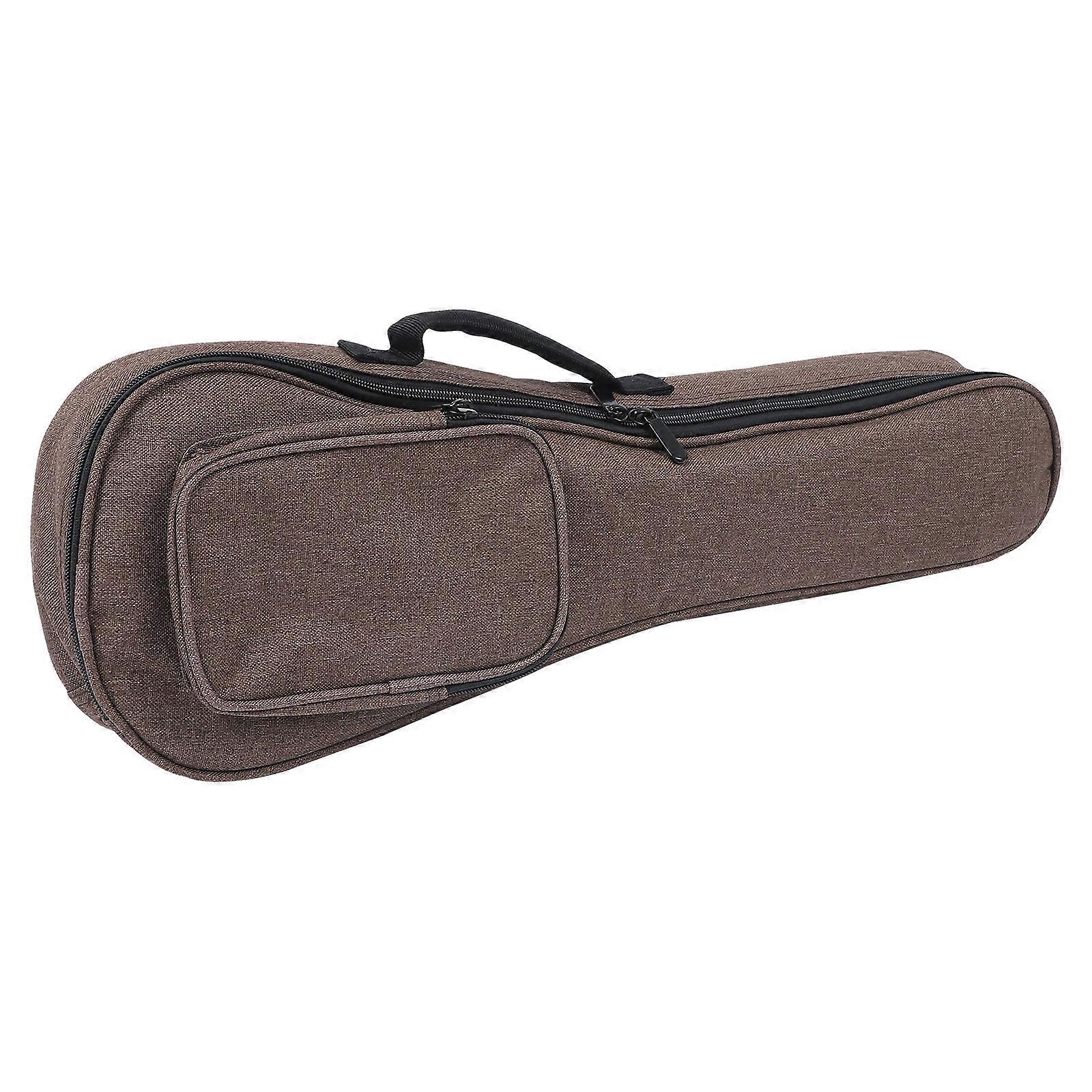 Portable Ukulele Backpack for Storage Use Durable Dark Brown Nylon Bag