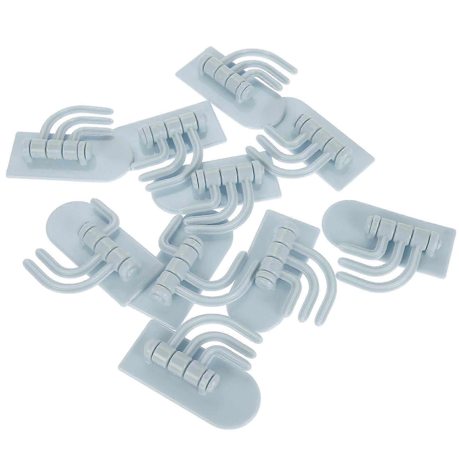 ABS Wall Mounted Hooks for Storage 30Pcs Three-Hook Sky-Blue Set