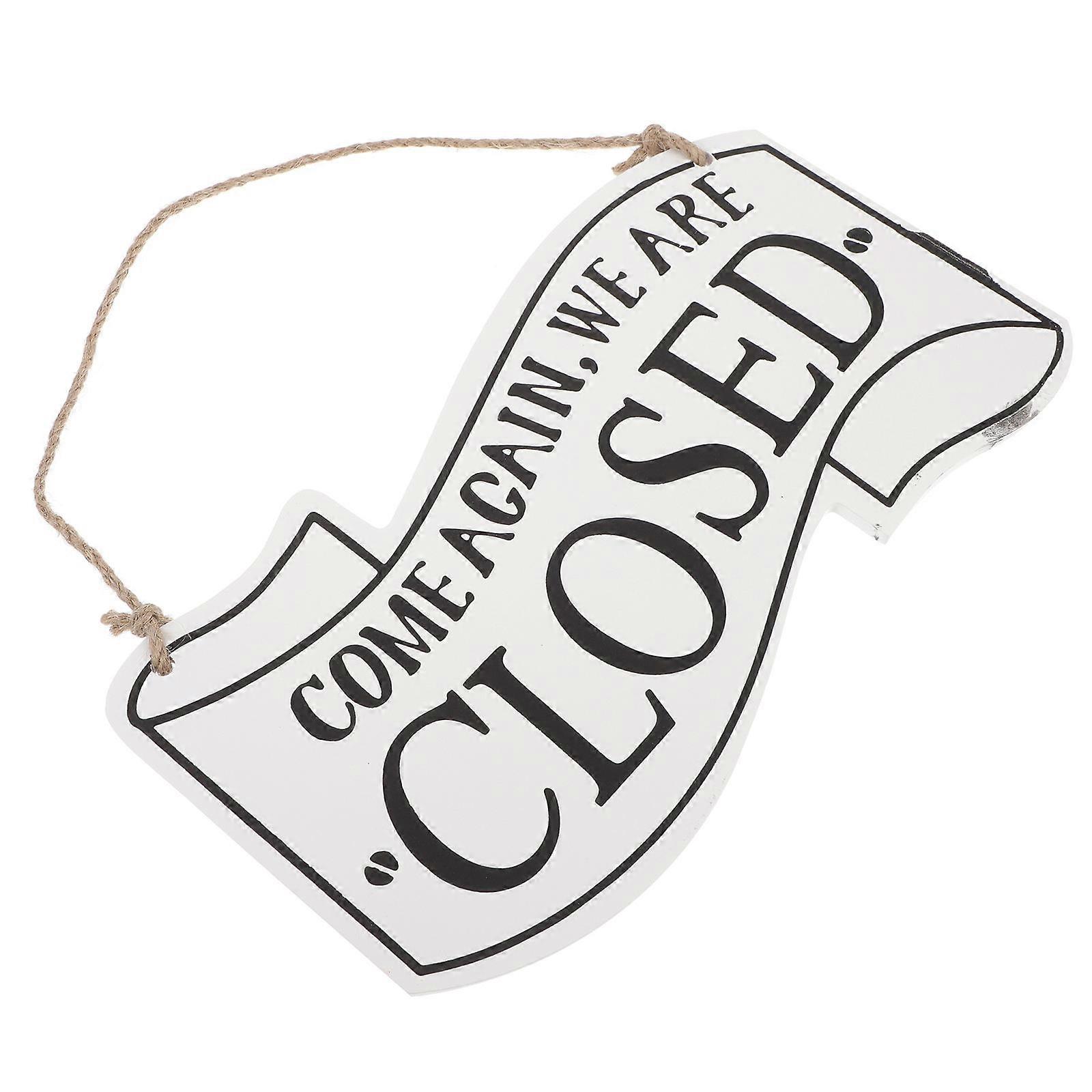 Door Hanging Sign Double Side Wooden Open Sign for Shop Vintage Style 2Pcs