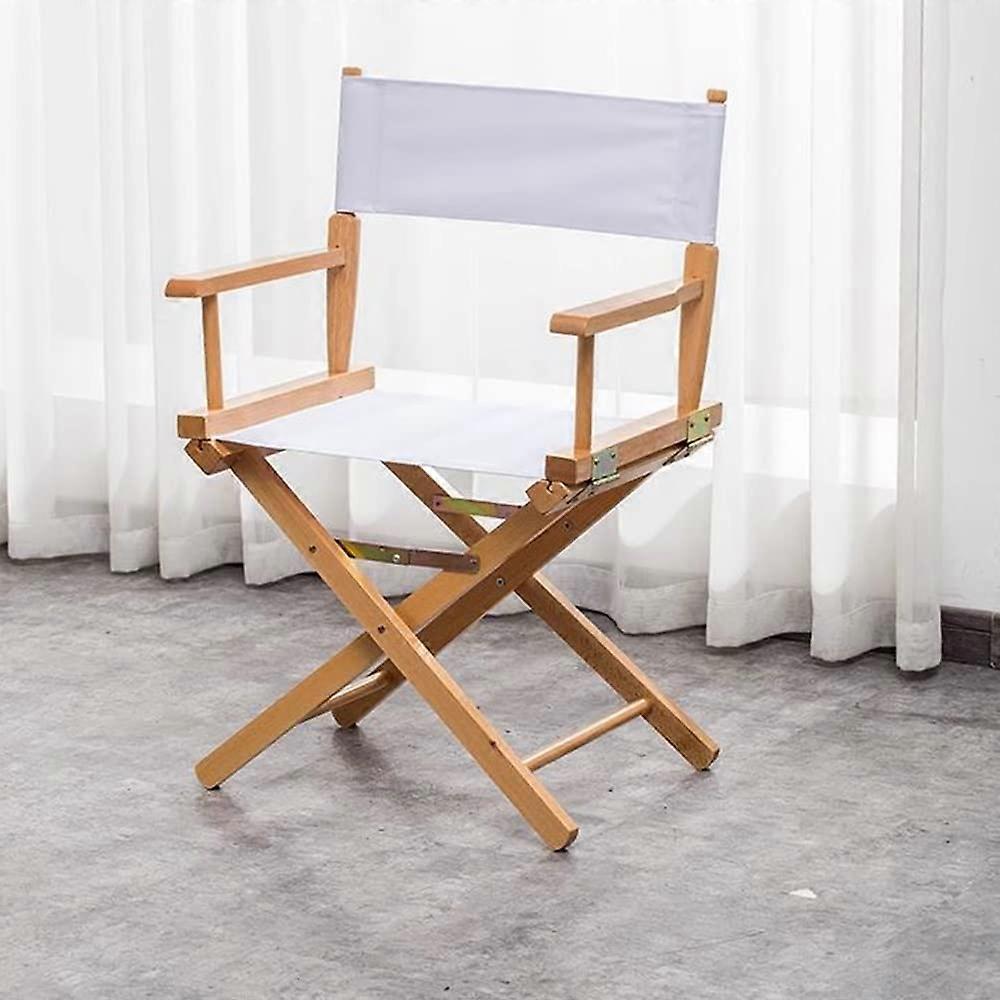 Folding Directors Chair Wooden Tall With Canvas Back, 24In Makeup Stool For Artist, Portable Barber Chair, Size 44cmA