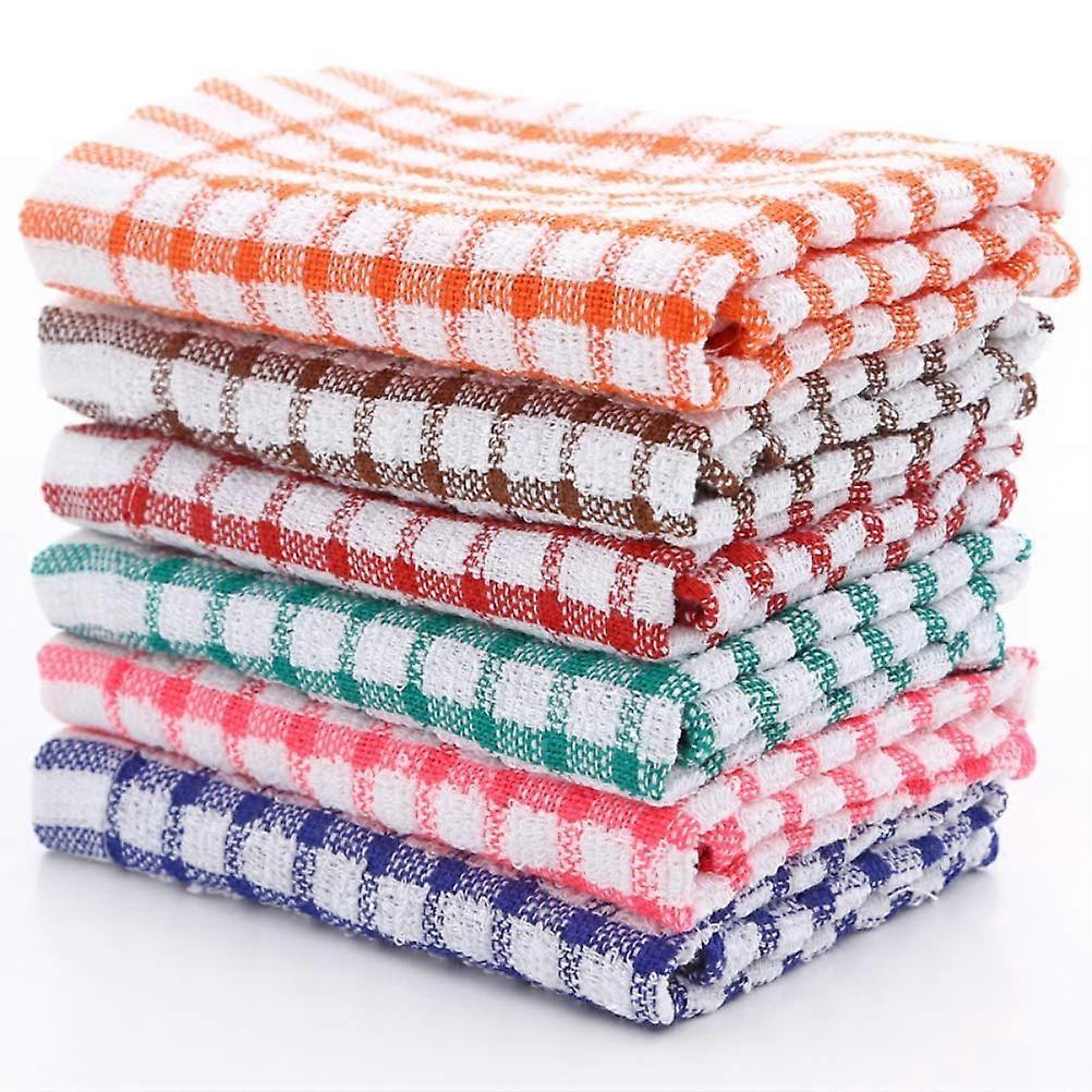 Absorbent Lint Cotton Tea Towels 6Pack, 28x40 cm, 23 g Each, For Catering and Restaurant Use