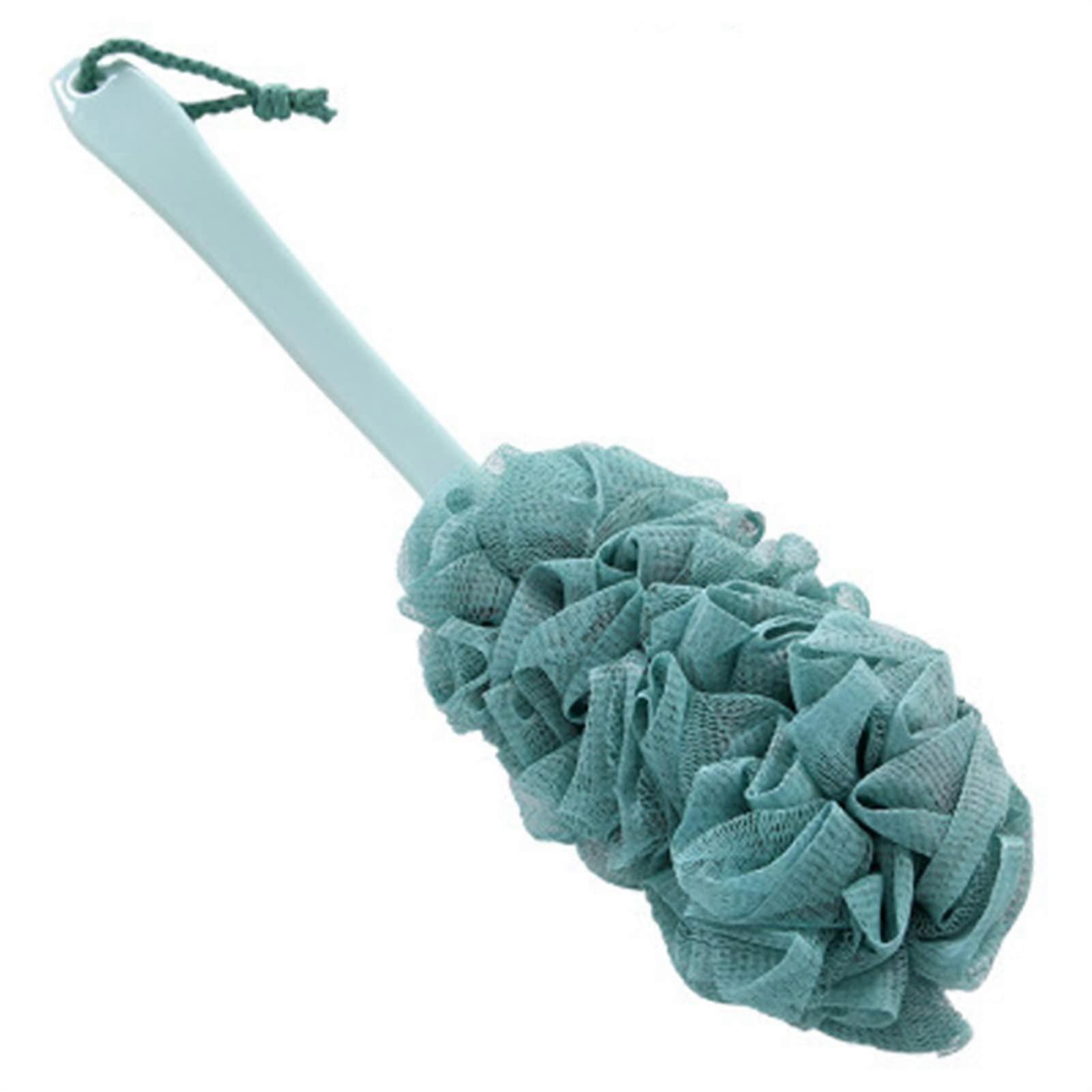 Bath & Body Brushes Soft Mesh Back Brush with Long Handle Exfoliating Sponge Scrubber for Shower and Bath Bianco Size