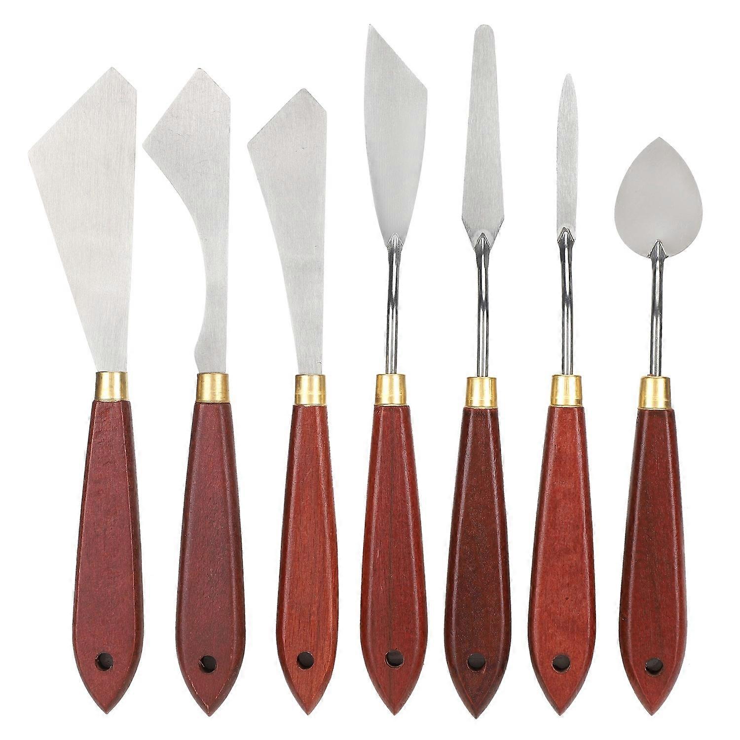 Feature:
1. The palette knife is made of high‑quality mountain birch handle (a beautiful wooden hand