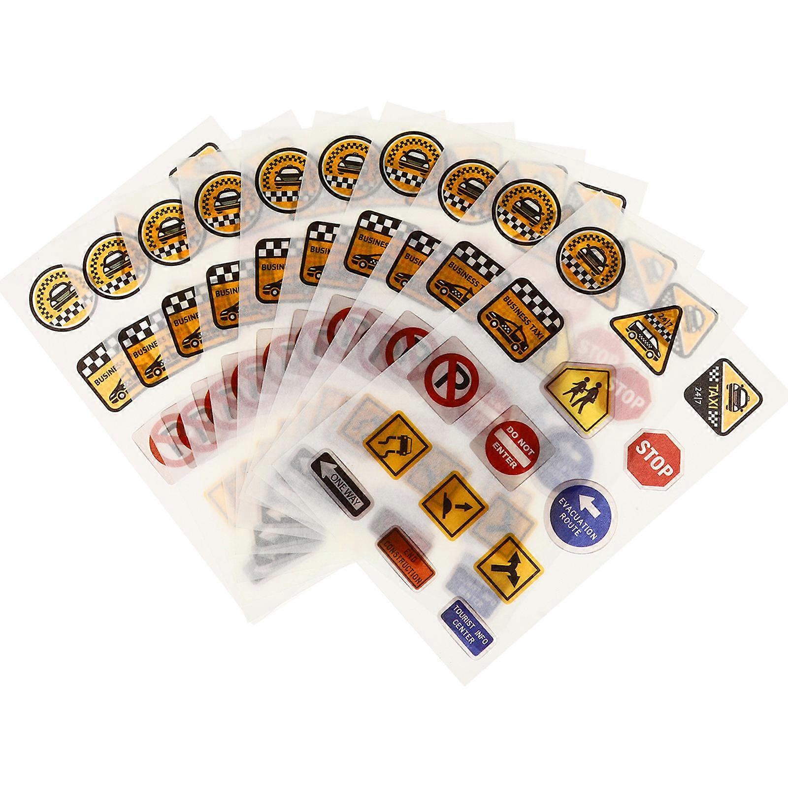 DIY Traffic Stickers 60 Sheets Rectangular Assorted Color Educational Use For Children's .72x3.14 Inch