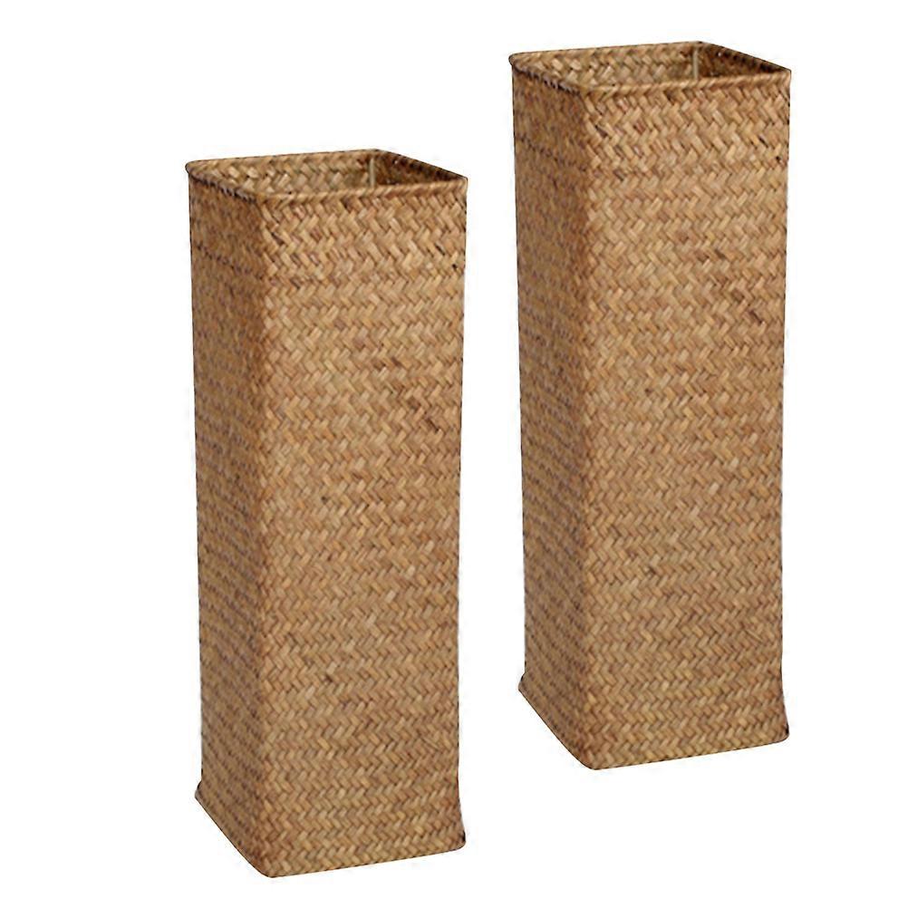 Brown Flower Vase Woven for Storage 10Pcs Rustic Decorative Bottle