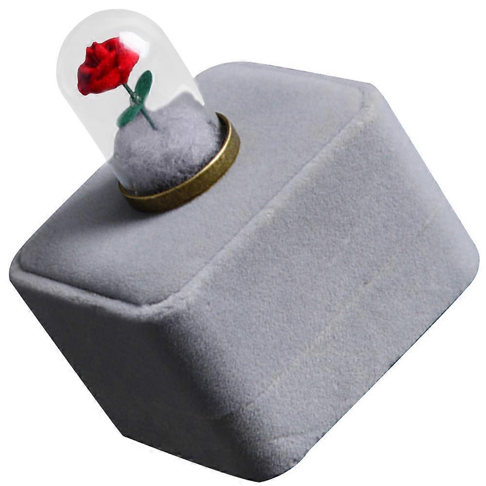 Decorative Preserved Rose in Glass Desktop Ornament for Valentines 4Pcs