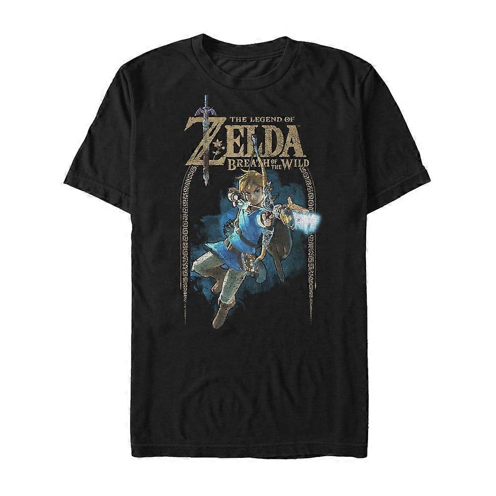 Män' s Nintendo Legend of Zelda Breath of the Wild Arch Graphic Tee Svart X LargeEFEFA294