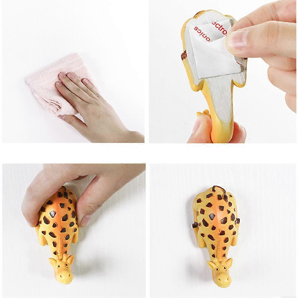 Sticky Hooks Adhesive Hanging Hook for Scarves Yellow Giraffe Style