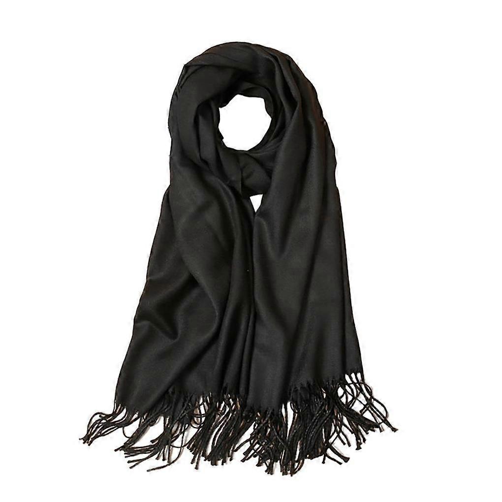 Casual Solid Color Warm Tassel Scarf Soft Breathable And Versatile Easy To Match Classic Timeless
