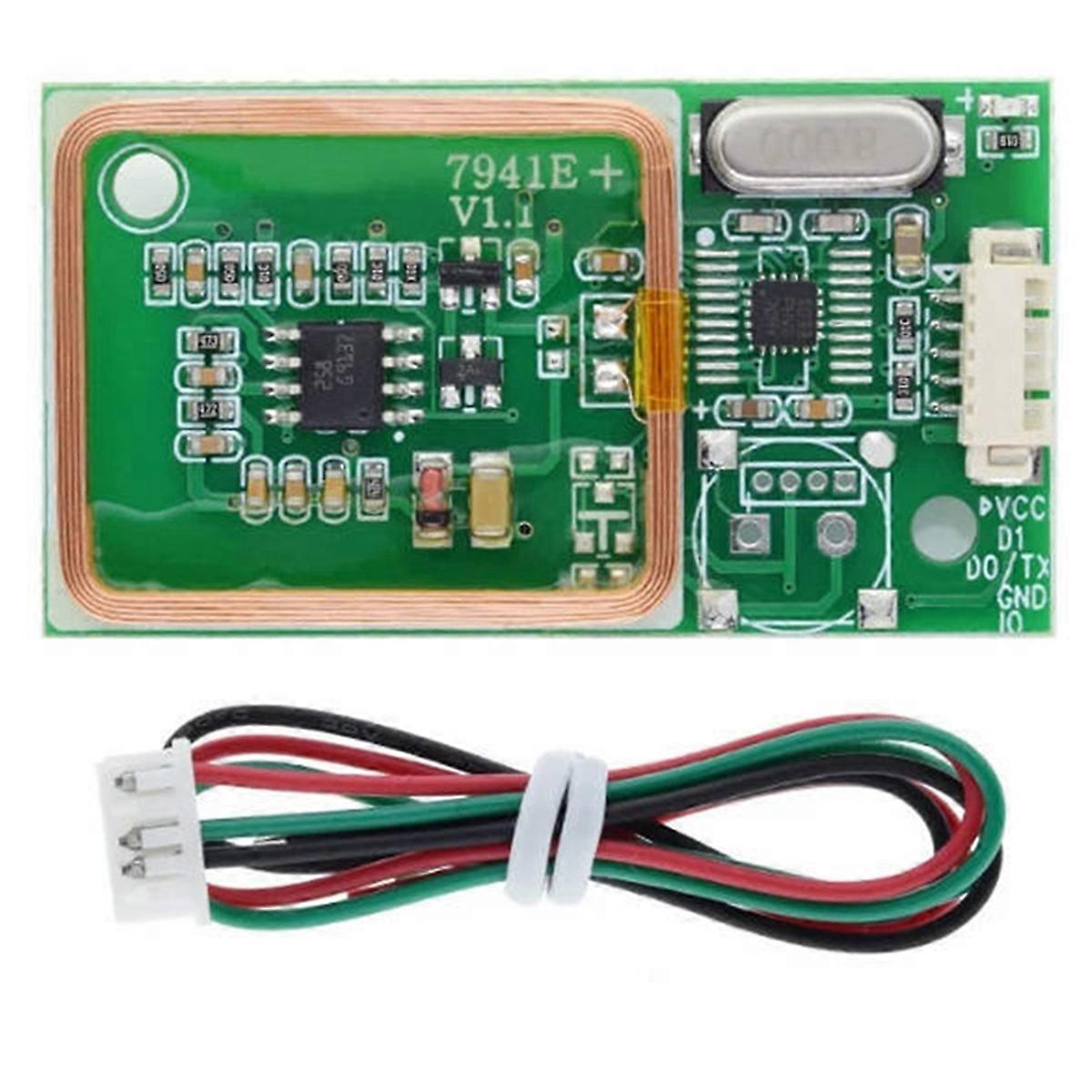 RFID UART Reader Wireless Module 3Pin 125KHz Card Reading EM4100 8CM DC 5V for IC Card PCB Attenna