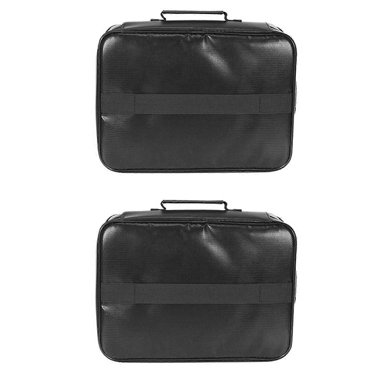 2X Document Bag with Lock, Fireproof 3-Layer Document Storage Box with Waterproof Zipper,Used for Laptops, Documents B