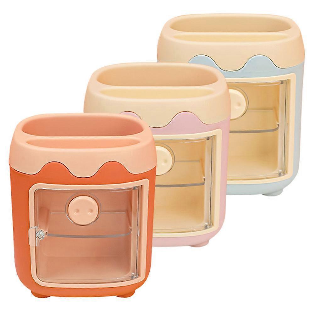 Pen Holder Multi-Function Cartoon Pig Design for Home Use 12Pcs Container