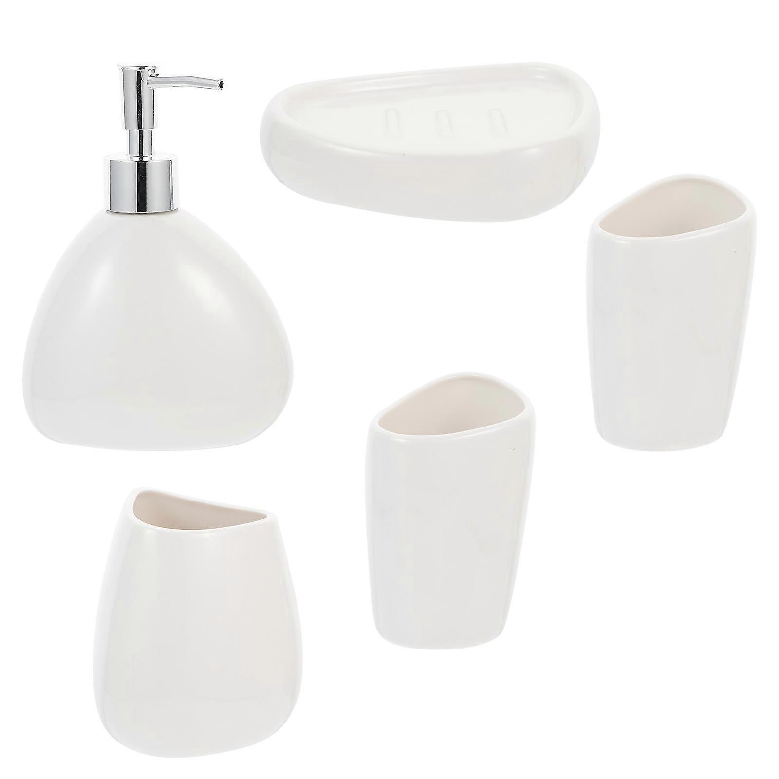 Ceramic Bathroom Accessory Set 1Set for Home Use with Toothpaste Cup and Soap Tray