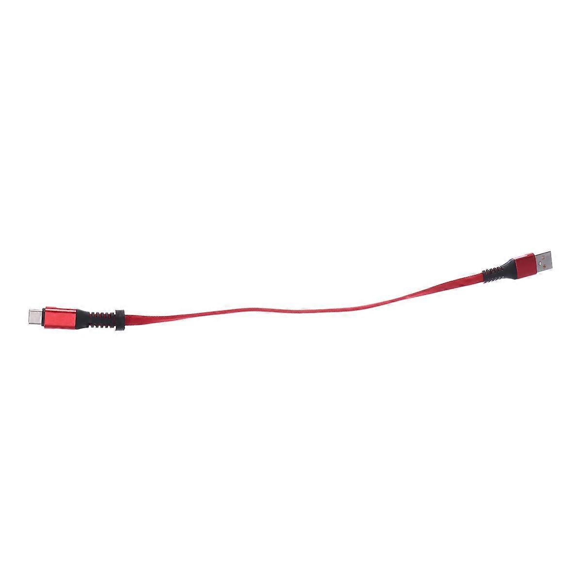 Fast Charging Keyring USB Cable For Smart Device 30cm Red Braided Rope Design 1Pack