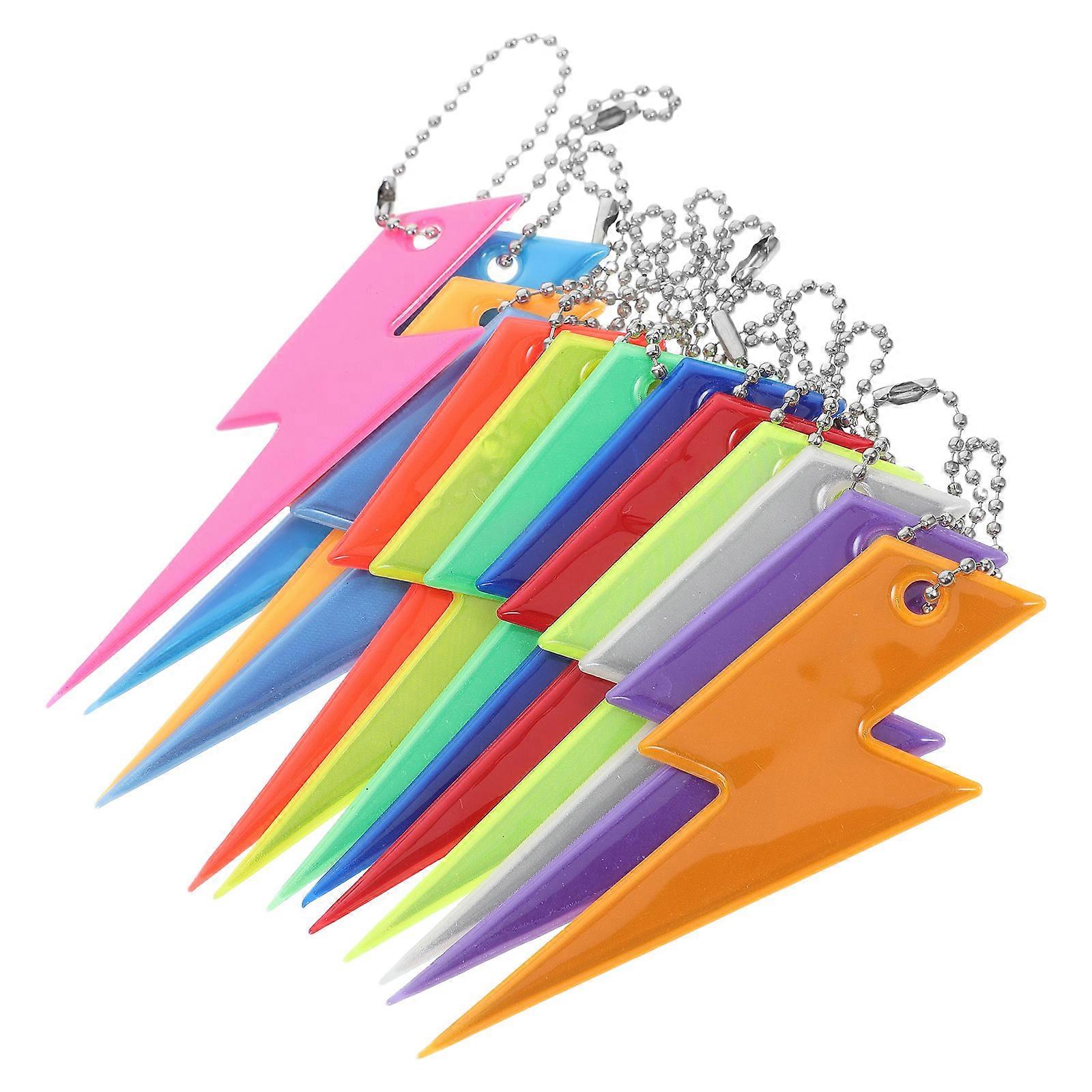 Portable Reflective Keychains for Running Safety with 65Pcs Fluorescent Backpack Tags