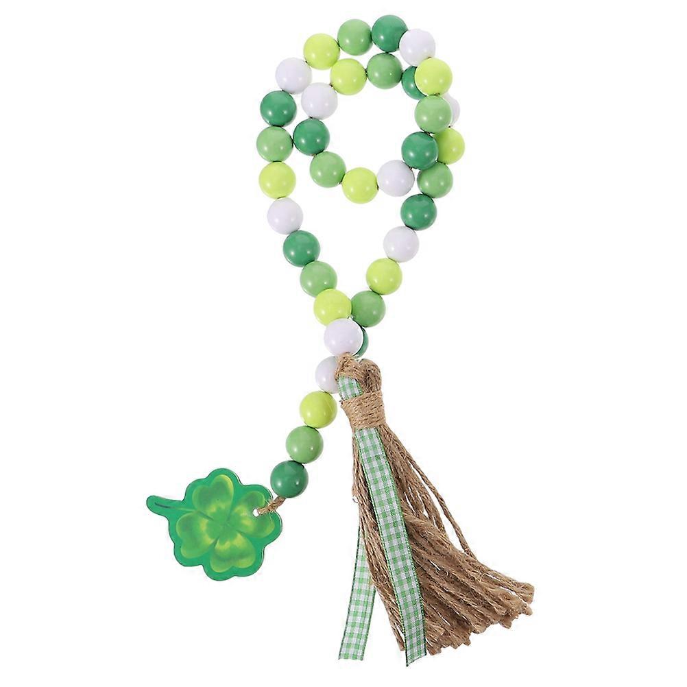 Bead String Tassel Decor Acrylic Four Leaf Clover Pendants for Decoration 3Pcs