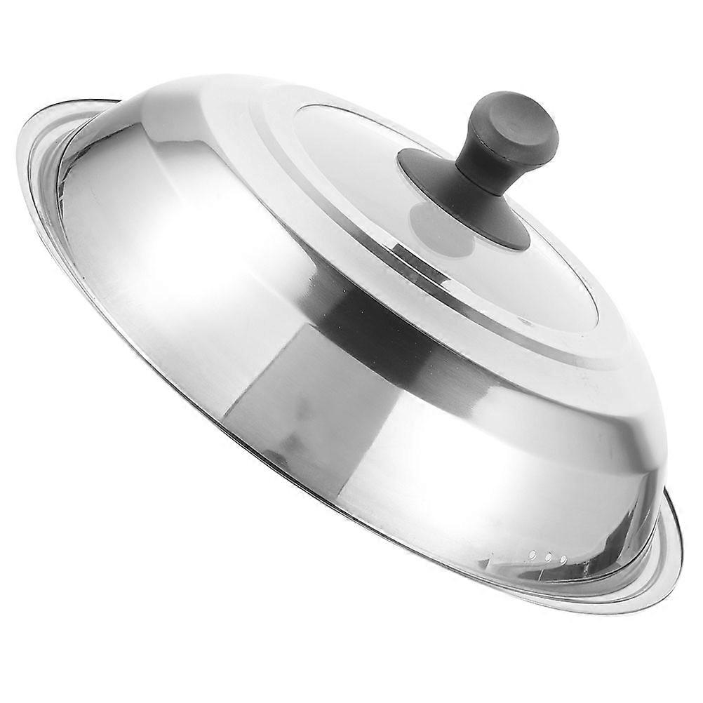 Frying Pan Lid Stainless Steel Pot Cover for Kitchen Use 2Pcs