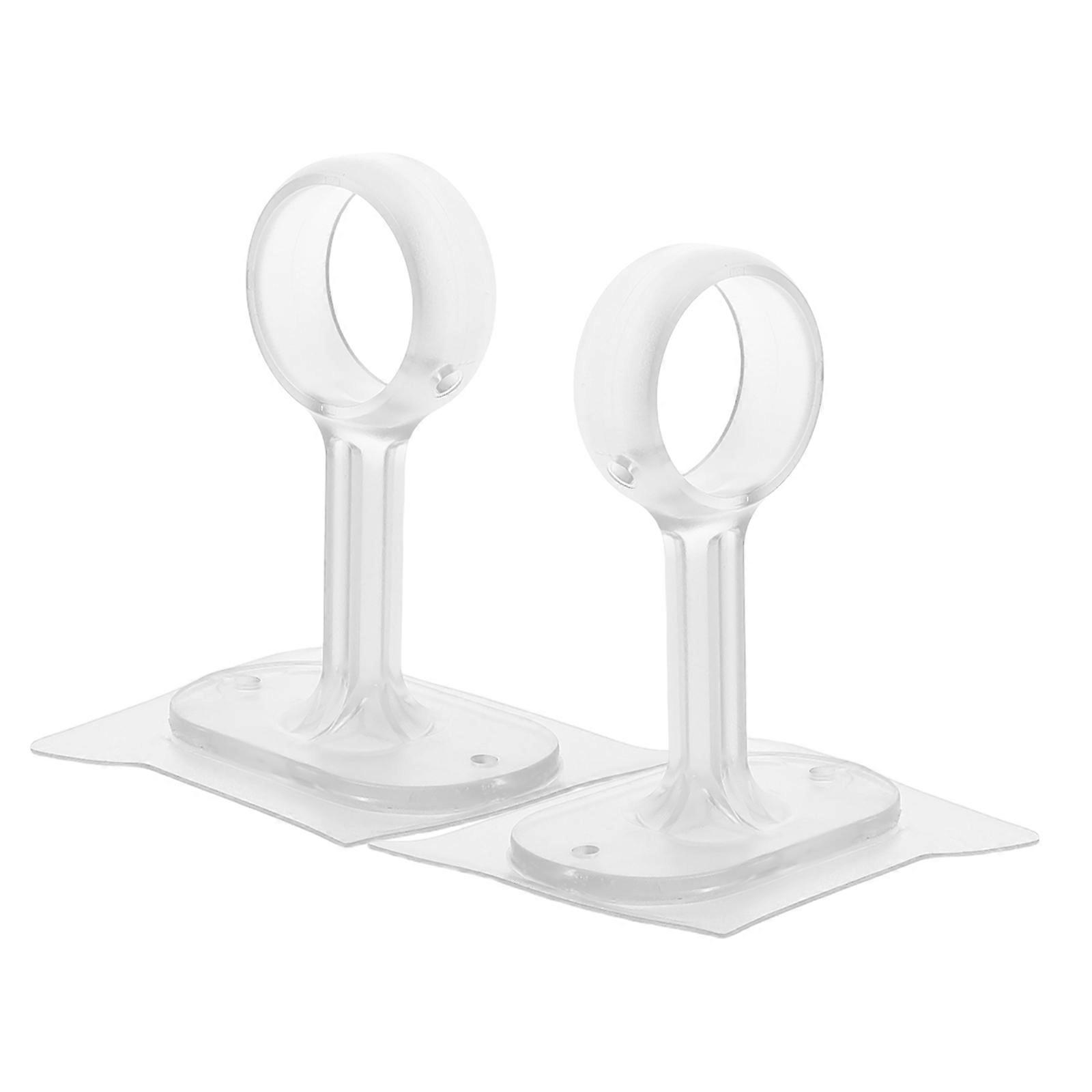 No Drill Curtain Rod Bracket for Ceiling Mount 10Pcs Transparent ABS Holders