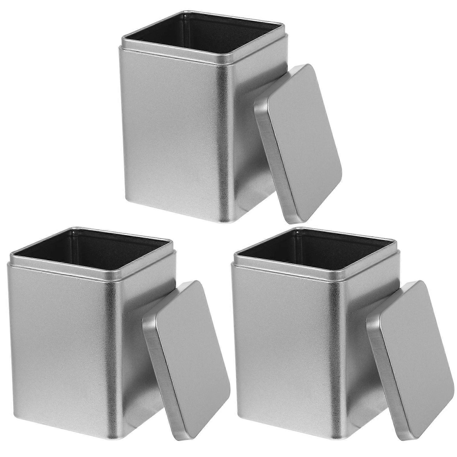 Universal Tea Cans Metal Storage Box for Storage Use 9Pcs Silver Color