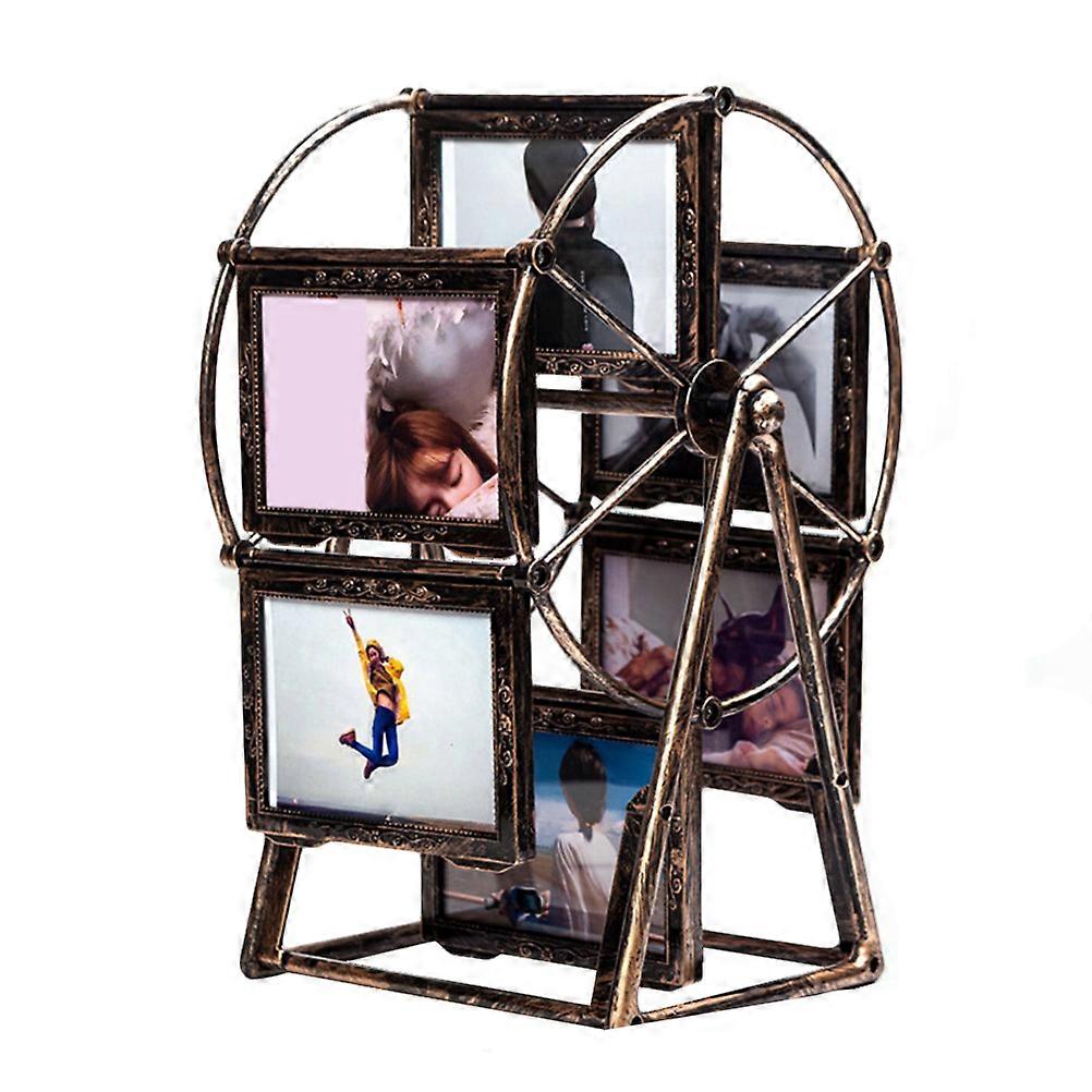 Windmill Shape Photo Frame for Decoration Rotating Ferris Wheel 6 Slots