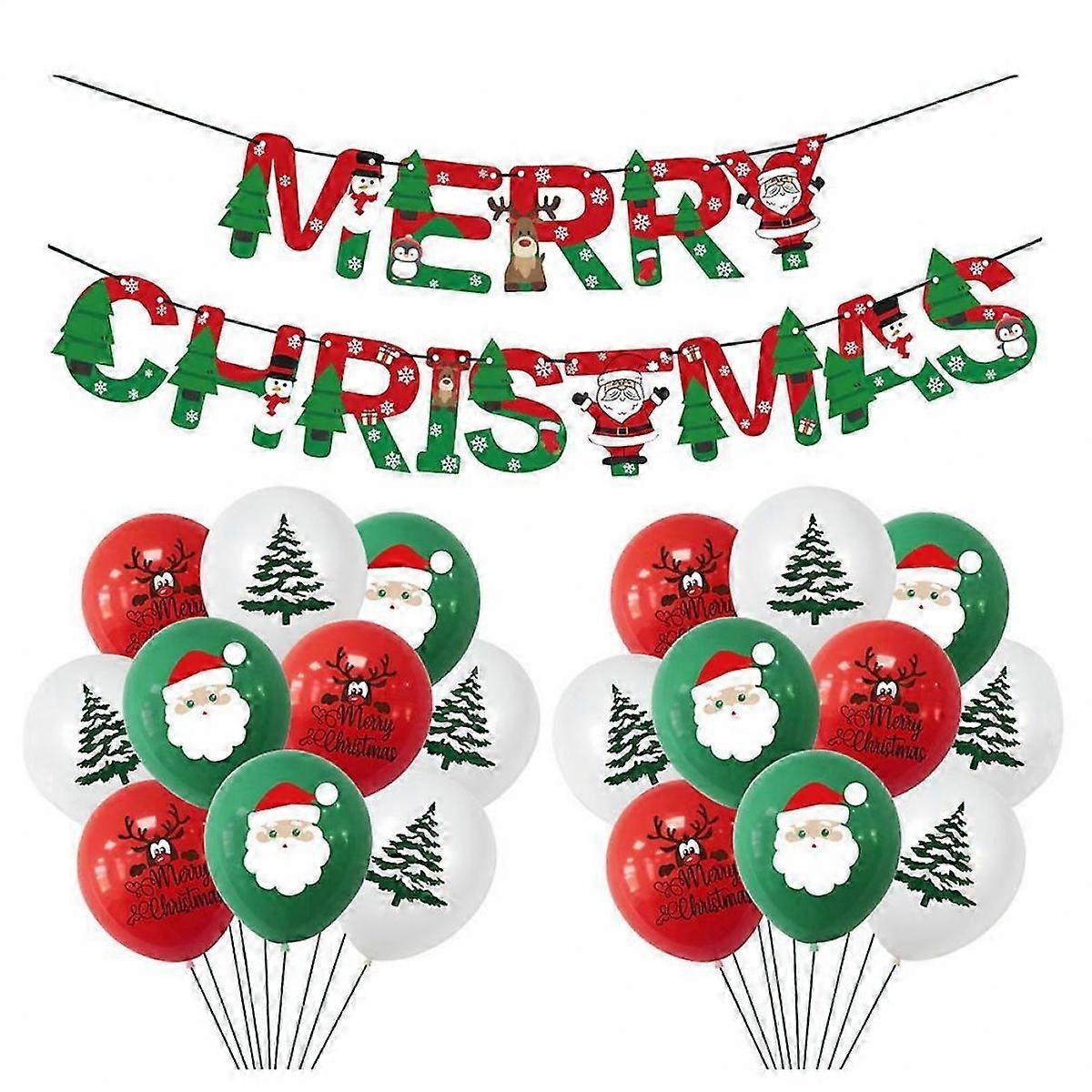 Christmas Balloons Party Decoration Banner Set 3Sets Assorted Colors