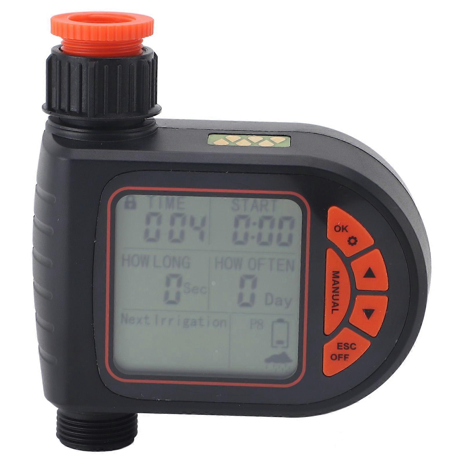 G3/4 auf G1/2 Innengewinde Automatischer Bewässerungstimer LCD-Display Programmierbarer wasserdichter Bewässerungsregler mit Regensensor