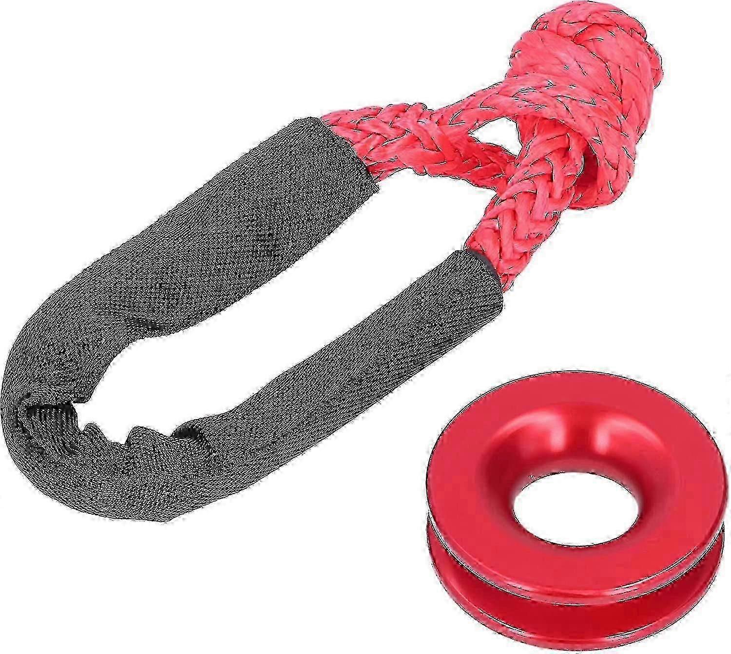 Synthetic soft chain rope recovery kit red