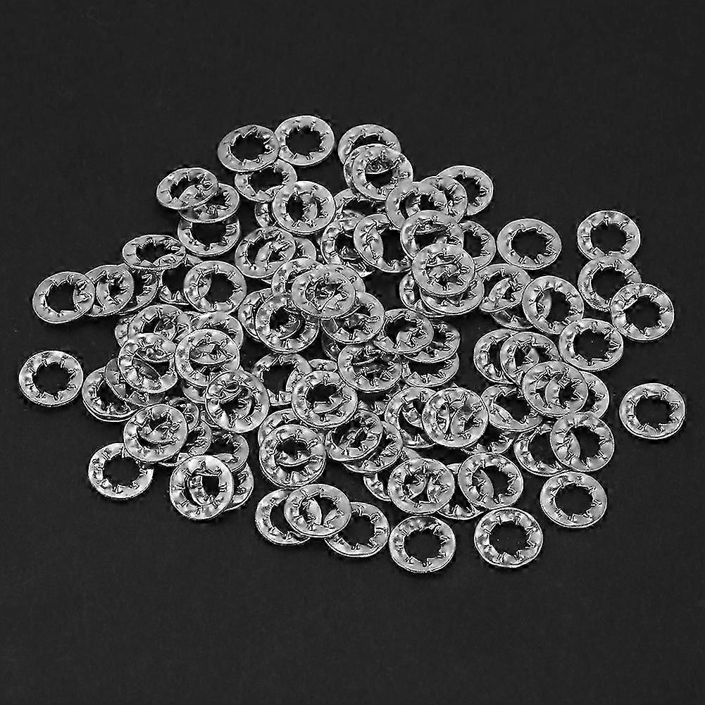 100pcs M6 Stainless Steel Serrated External Tooth Lock Washers