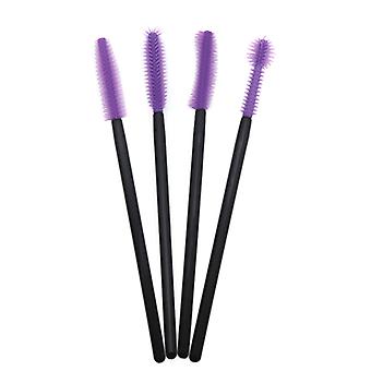 Veeki 80Pcs Grafted Eyelashes Disposable Eyelash Brush, Eyelash Comb Brow Roll Silicone Beauty Nylon Small Brush Eyelash Tool