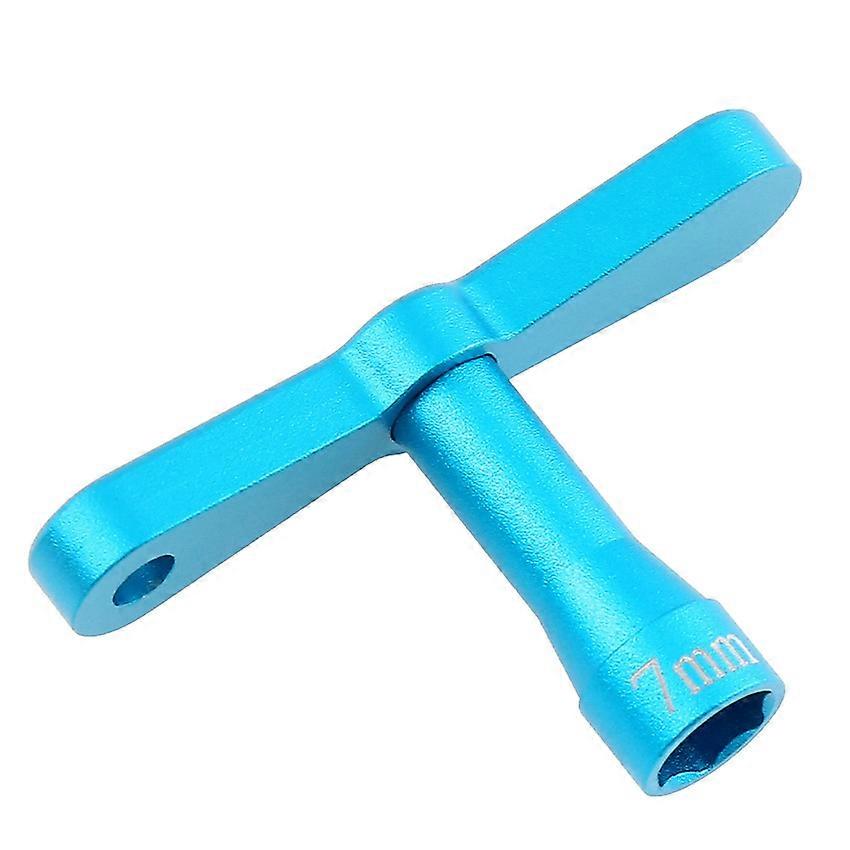 for RC Model Car 7mm Hex Socket Nut Wrench M4 Screw Cap Tire Removal Socket (1 PCS Blue)