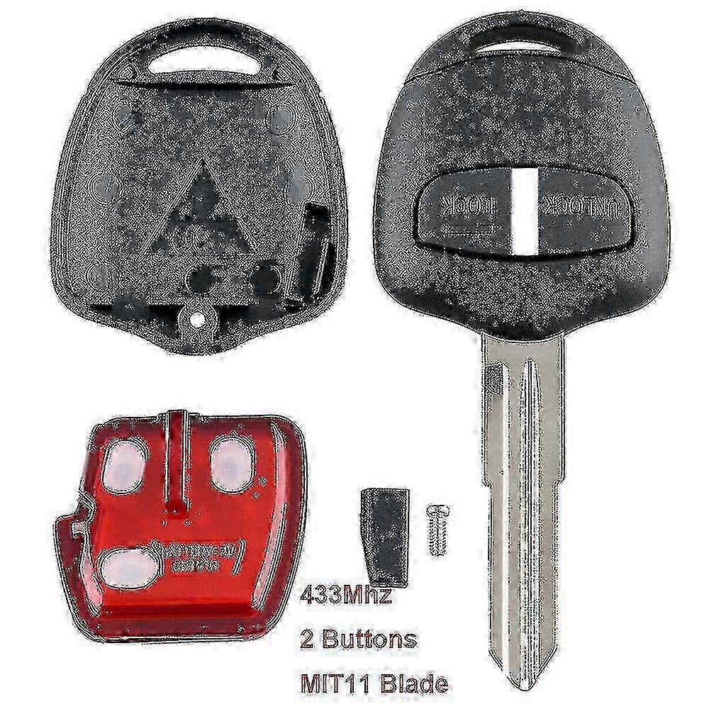 2 Buttons Car Remote Key Case Fob with ID46 Battery for Mitsubishi Triton Pajero Outlander Asx Lancer