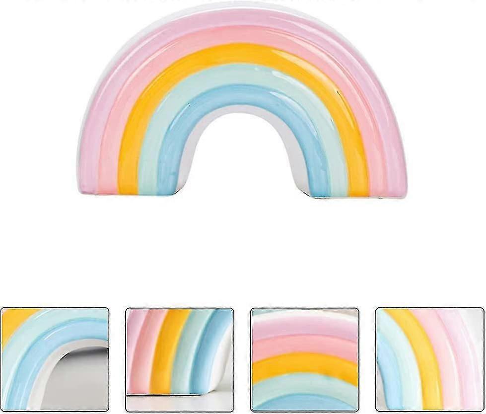 قوس قزح أصبع البنك السيراميك المال البنك الزخرفية صندوق المال عملة حفظ وعاء سطح المكتب زخرفة للأطفال عيد ميلاد هدية تذكارات الجدول الحضانة ديكور