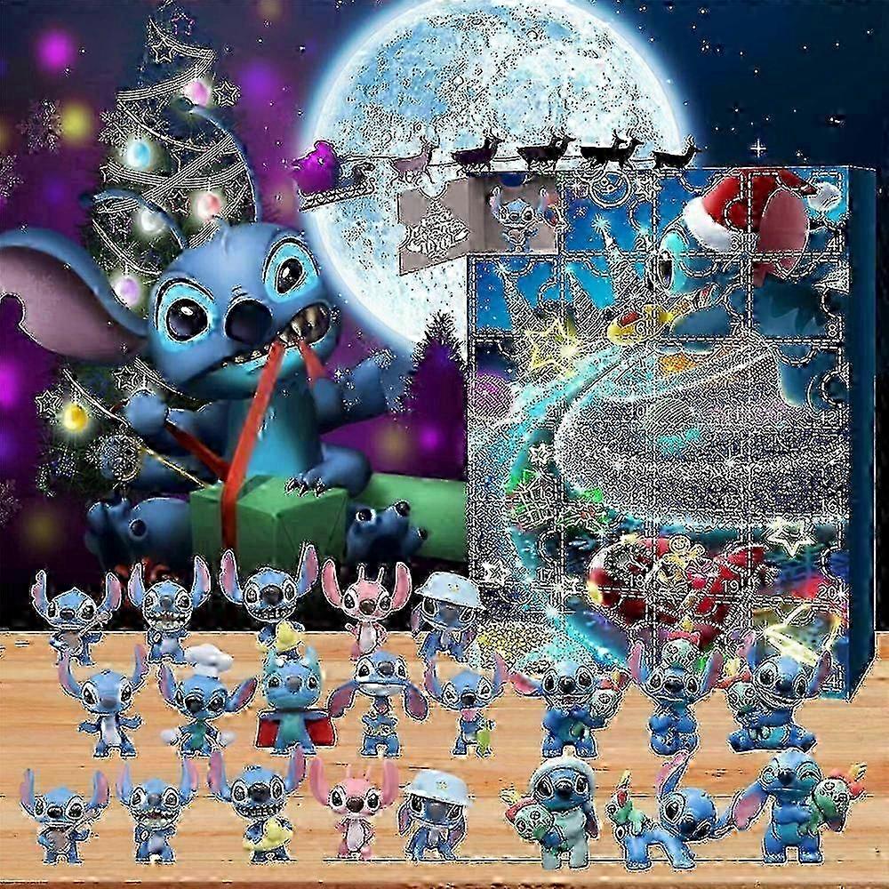 2023 Christmas Stitch Advent Calendar, Xmas 24 Days Countdown Calendars 24Pcs Stitch Figures 25-26