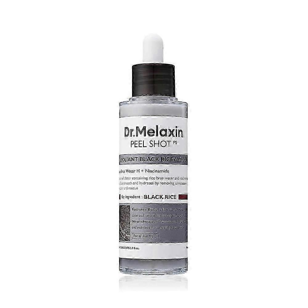 2 stk Dr.melaxin Peel Shot Glow Exfoliant Ris Ampulle (hvit ris / svart ris)