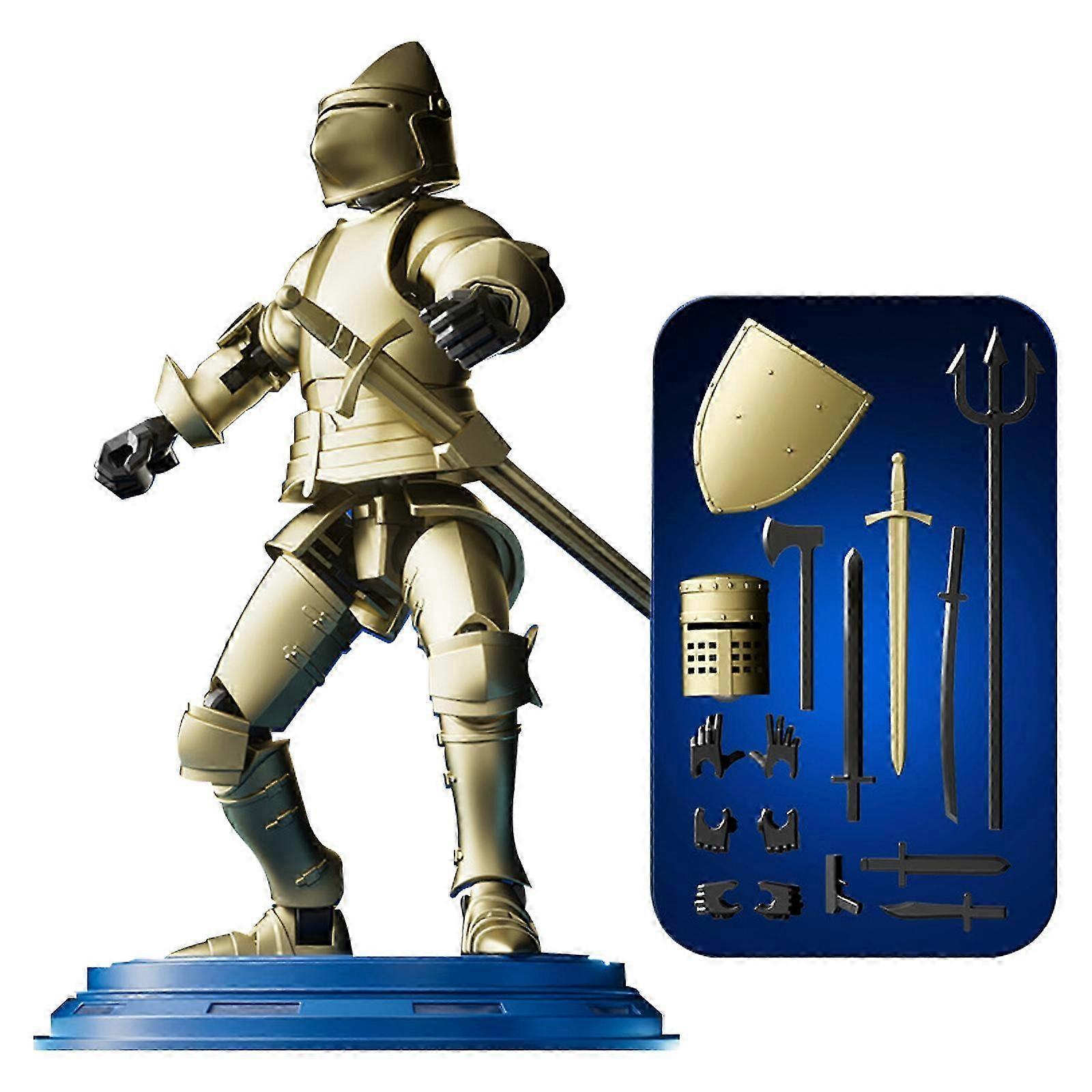 Dummy 13 Robot Action Figure in Armor, T13 Fifth Generation Medieval Knight with Weapons and Shields, Full Body Activity Robot, Magnetic Gam