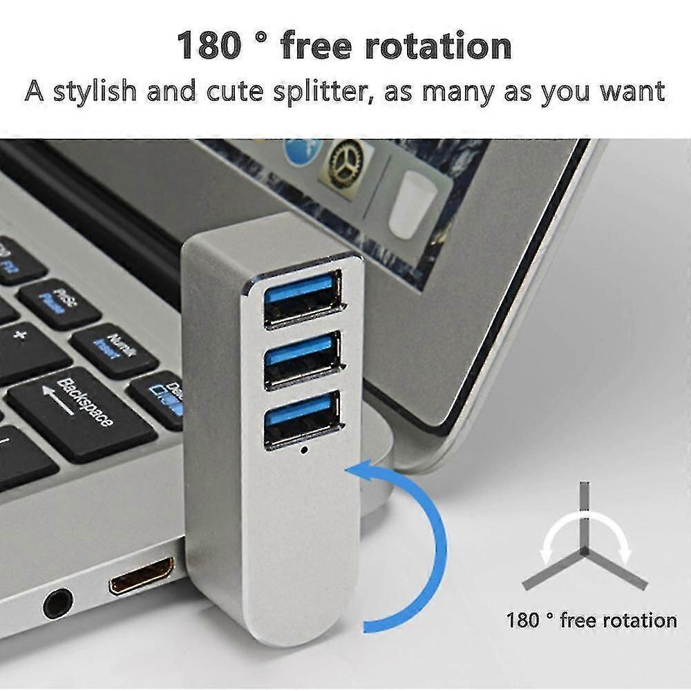 aluminium legering roterende usb3.0 hub splitter usb hub splitter 3 port usb 3.0 hub forlengelse