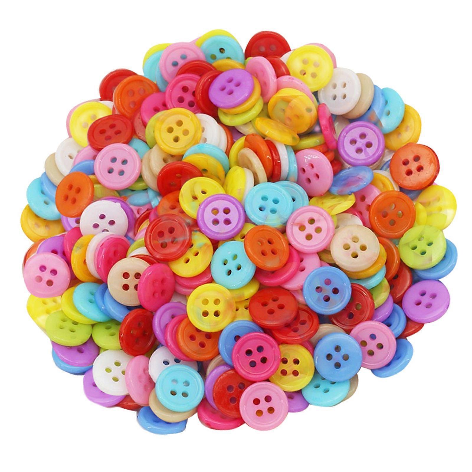 200 Pcs Colorful Buttons 2/4 Holes Buttons Sewing Buttons Plastic Buttons Craft Buttons Round Buttons for Craft Project  Foureyed