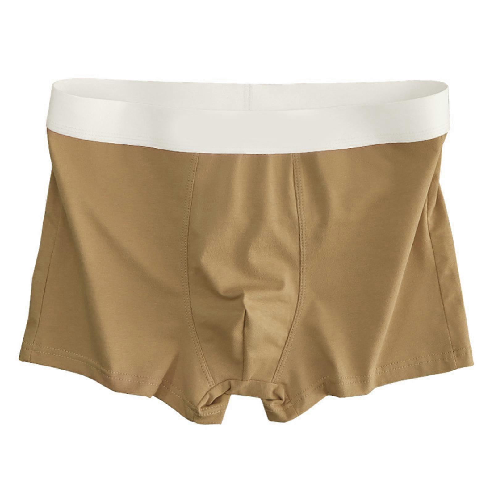 Boxer da uomo traspirante in seta al latte U Convex Pouch Design Cintura elastica Biancheria intima ad asciugatura rapida Pantaloncini Mutande Giallo XL