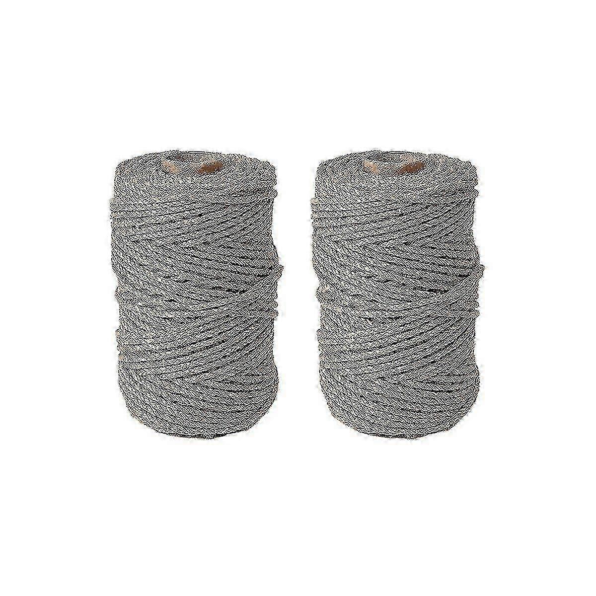 2 Rolls Natural Twine - 3 Ply Filament Twine Material for Gift Wrapping, Botanical, Christmas, Handmade