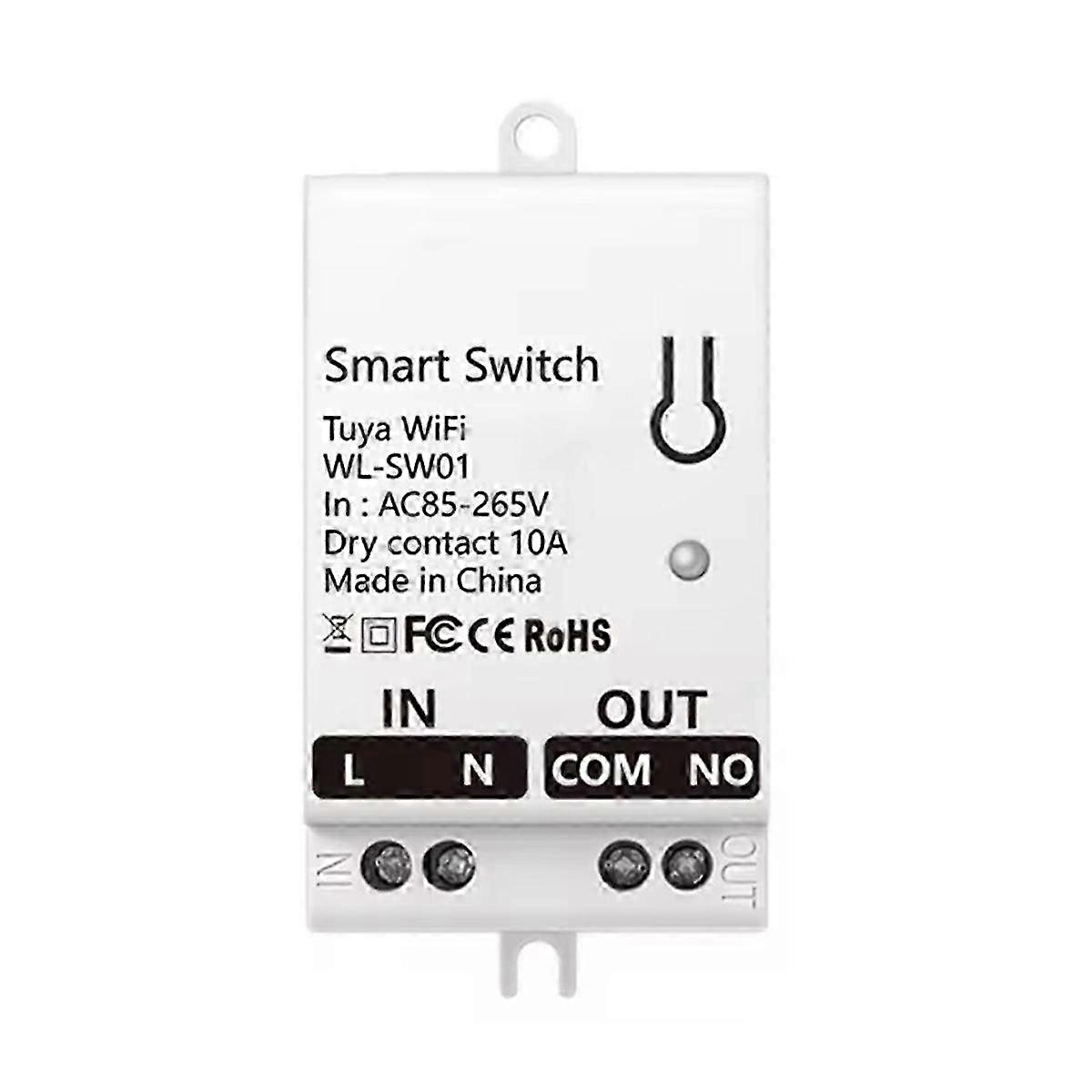 Tuya Smart WiFi Dry Contact Switch Module 10A Home Universal DIY Breaker Relay Work with Life Alexa AC 85-265V