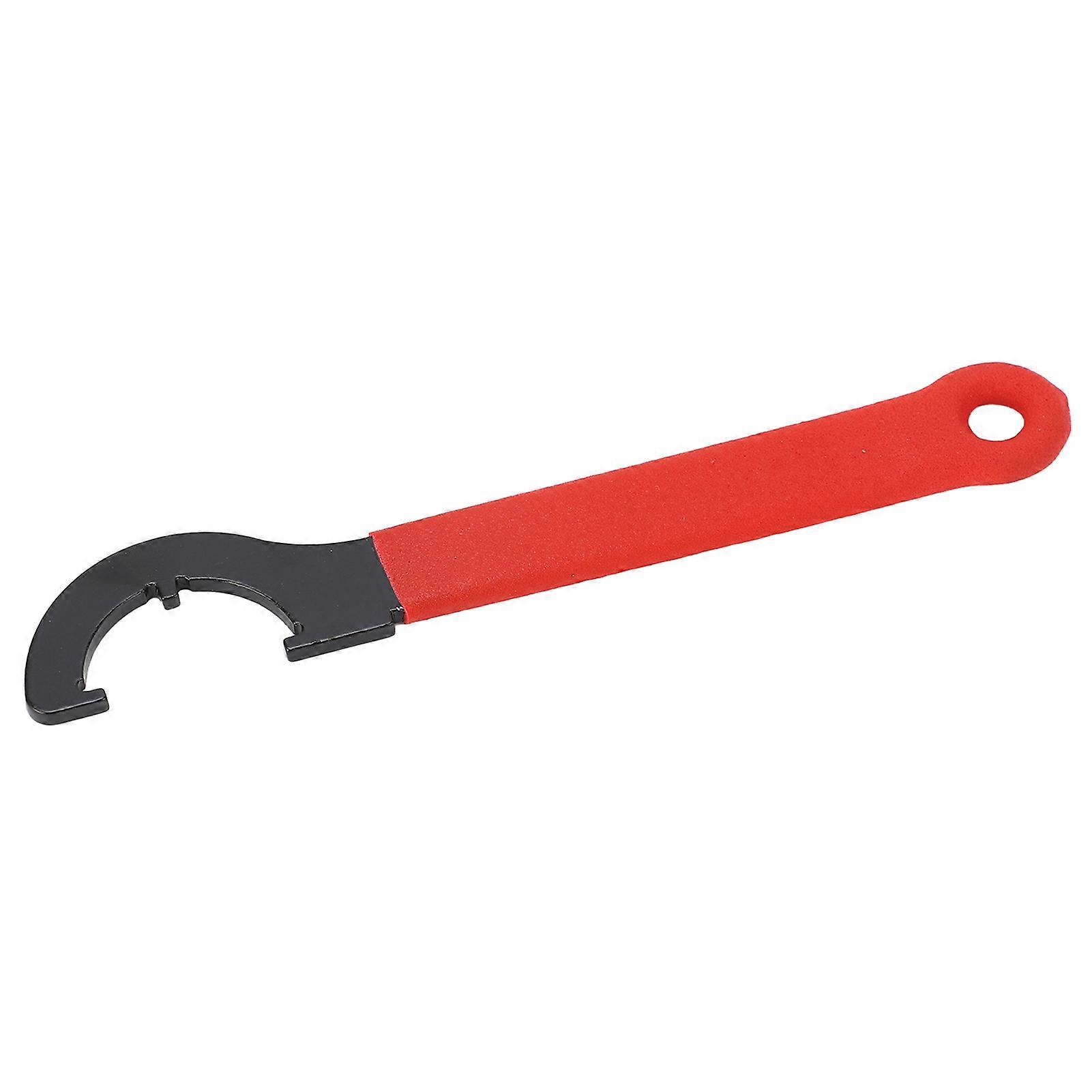 C Shaped Hook Wrench Carbon Steel Hook Spanner Tool with Rubber Handle for Floor Pipes Fitting