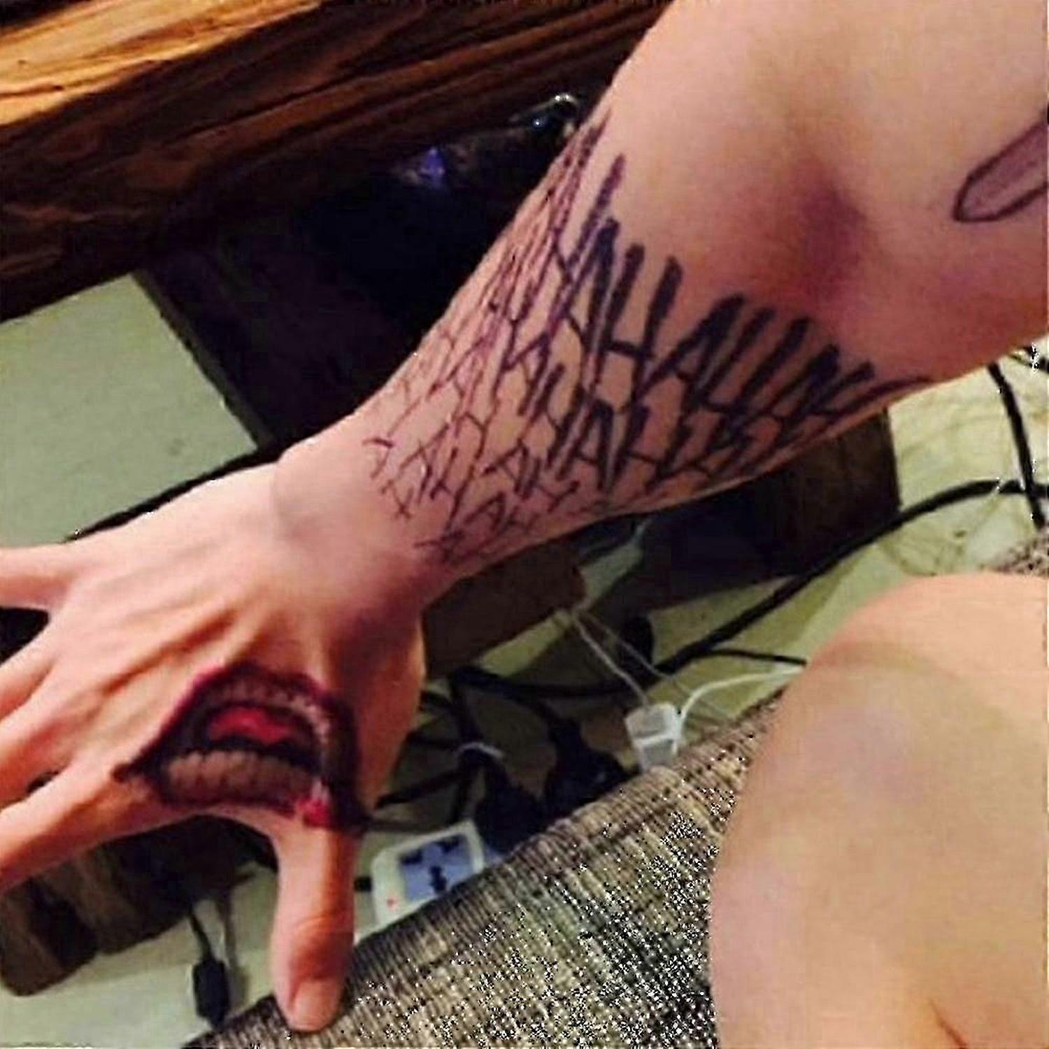 ماء مؤقت الوشم ملصق جمجمة جوكر مهرج نمط الوشم نقل المياه الجسم الفن وهم وهمية للنساء الرجال-2025