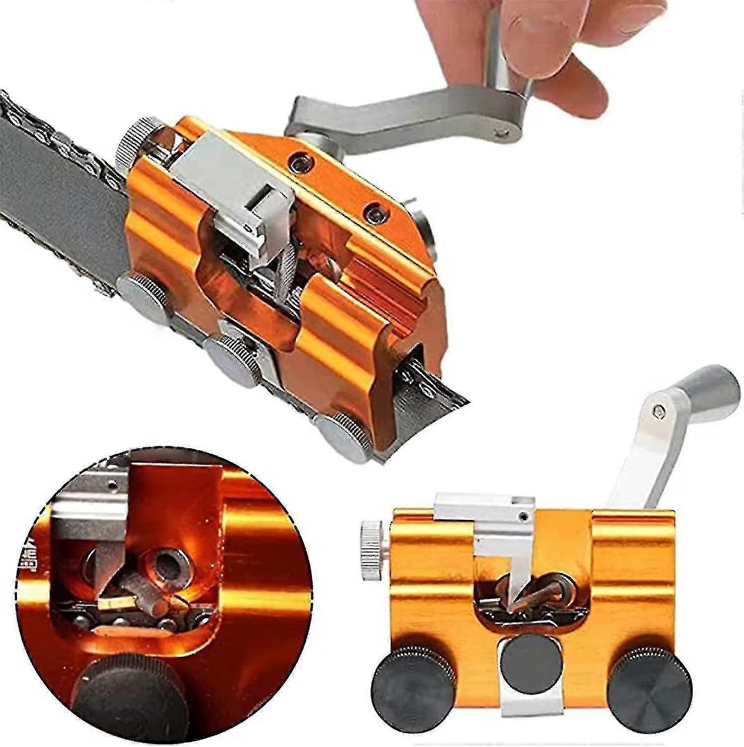 Motorsåg Sharpener Jig Kit, Handvev Universal Kedjeslipverktyg för alla sågar