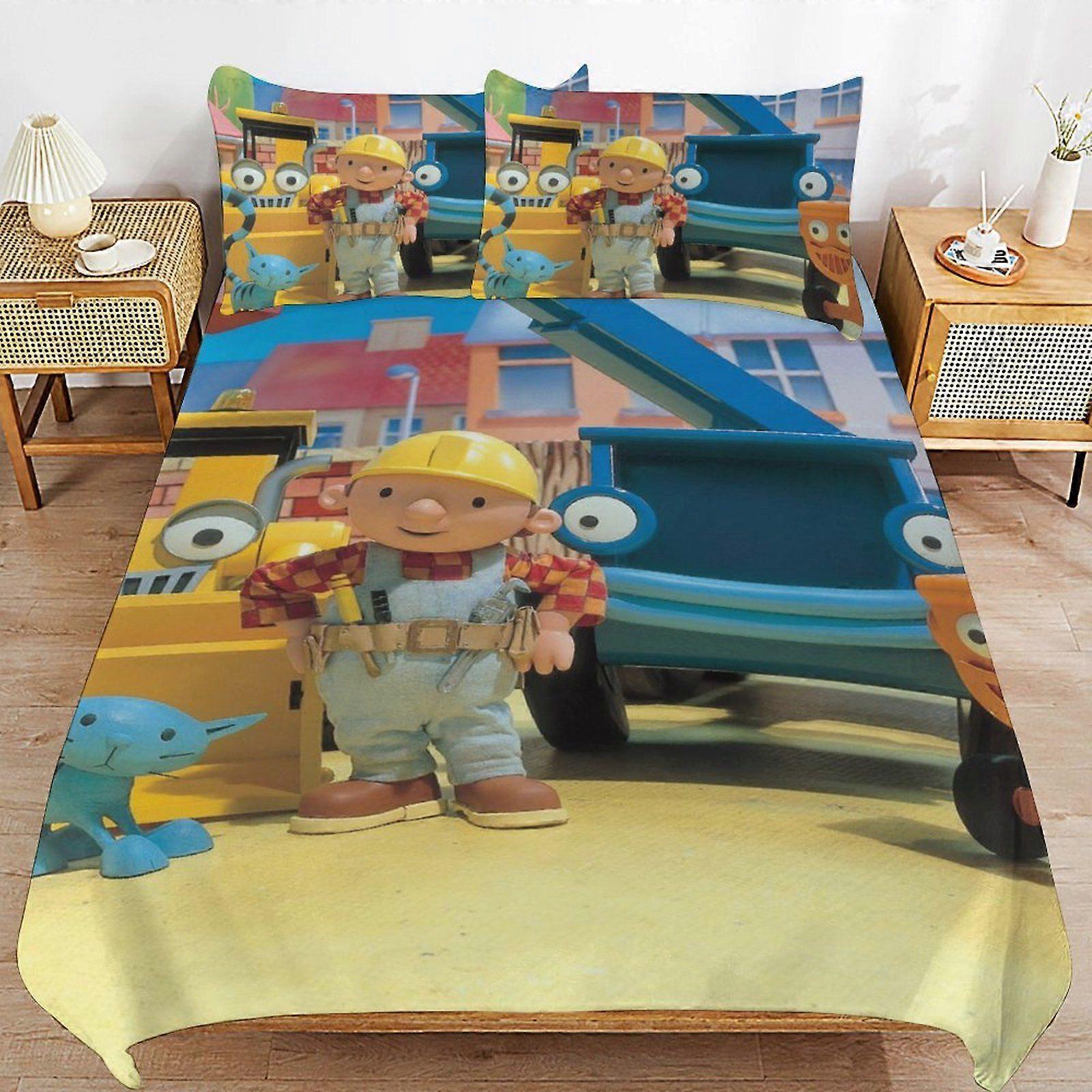 w601 Bob the Builder Soft Zip Access Comfort Line Strong Fabric Handling Thread Weave Duvet Cover Sets Room Fit m601